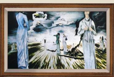 Tác phẩm tranh thêu: NỤ HÔN TỘI LỖI 